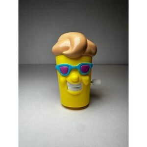 Vtg 1991 Wendy's Wind Up Toy Yellow Cup Sunglasses Fast Food Collectible TESTED